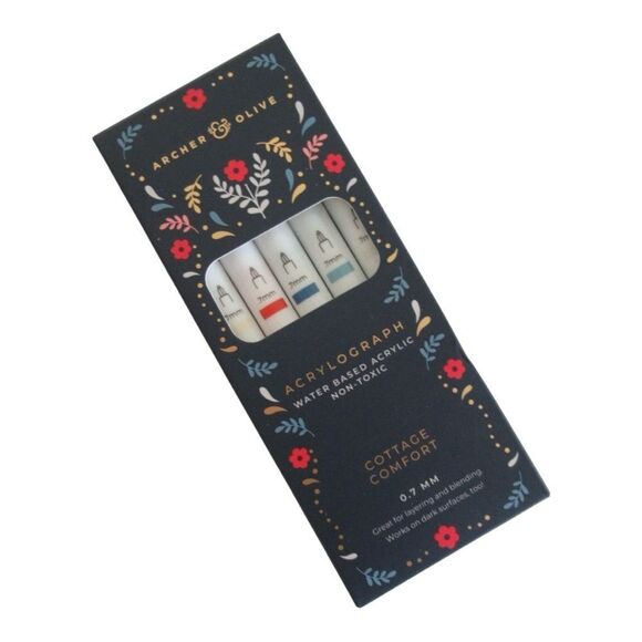 New Archer and Olive Sweater Weather Square Notebook & Acrylograph Pens - Picture 10 of 14